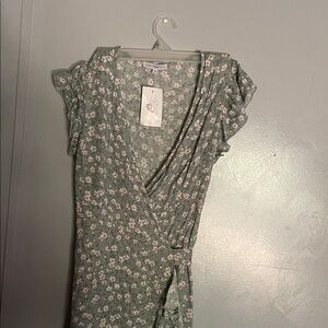 Floral Asymmetrical Dress in Green